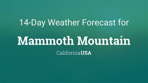 Mammoth mountain extended weather forecast. Things To Know About Mammoth mountain extended weather forecast. 
